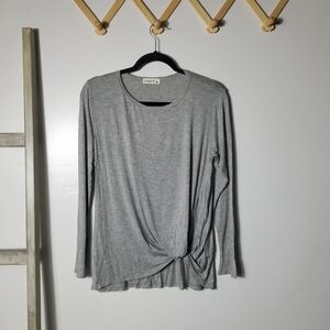 NWOT GINGER G WOMEN'S GRAY LONG SLEEVE BLOUSE SIZE MEDIUM